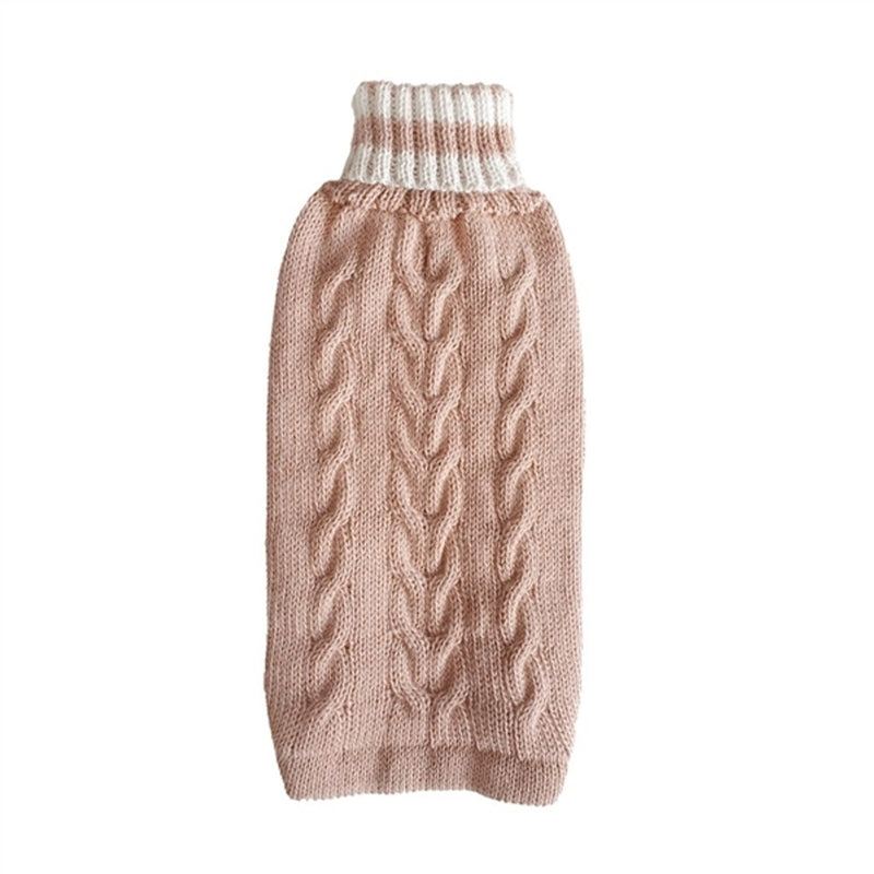 pink and white knitted sweater